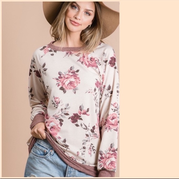 37. First Love Floral Print Long Sleeve Top - Picture 3 of 6